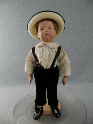 14 " Antique Wooden Wood Spring Jointed Schoenhut Boy Doll Tlc