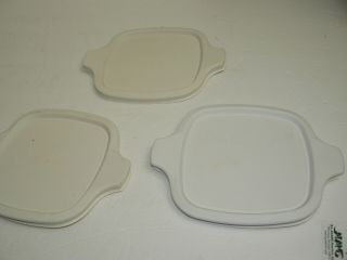 Three (3) P - 43 - Pc Corning Ware Replacement Lids For P - 41 & P - 43 Petite Pans - 43