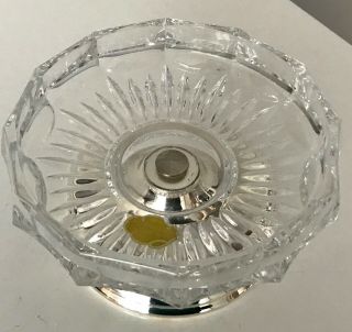 German Hand Cut Lead Crystal Compote Fruit Bowl With Silver - Plated Base