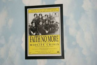 Faith No More Framed A4 1992 ` Midlife Crisis Single Promo Band Poster