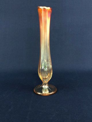 Antique Millersburg Carnival Glass Stretch Vase Marigold C.  1909