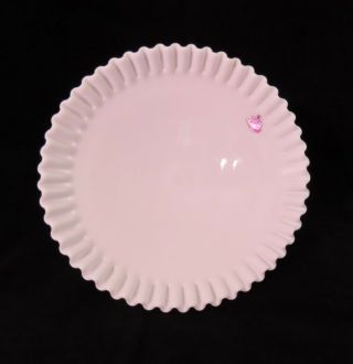 Fenton Crimped Milk Glass Hobnail Fruit Bowl / Compote 11 