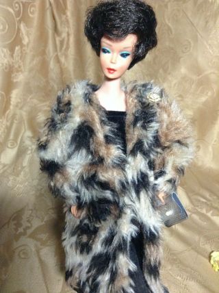 Vintage Mattel Early Black Hair Bubble Barbie Make Up & Outfit