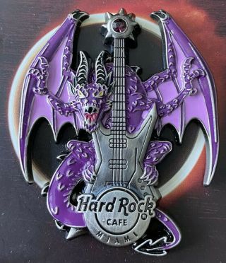 Hard Rock Cafe Miami Dragon And Guitar Series Pin Old Stock 1/200 Ltd