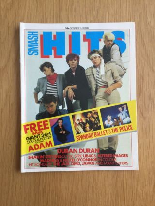 Smash Hits 1981 Duran,  Altered Images,  Ub40,  Lge Adam Ant,  Police,  Spandau Poster