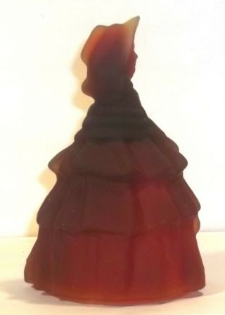 Boyd Glass Made In 1980 Colonial Lady Doll Louise Frosted Red Amberina Fund
