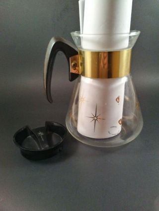 Vintage Corning Ware Atomic Starburst 6 Cup Glass Coffee/tea Pot