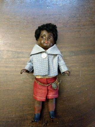 Antique Black Mignonette Doll - African American Little Boy 5 " Clothes