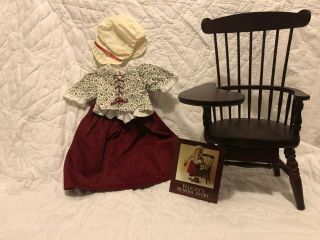 Retired Pc American Girl Doll Felicity School Outfit And Windsor Writing Chair