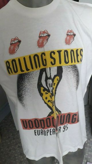 Rolling Stones - Voodoo Lounge T.  Shirt 1995 Tour Rare Rock White Xl