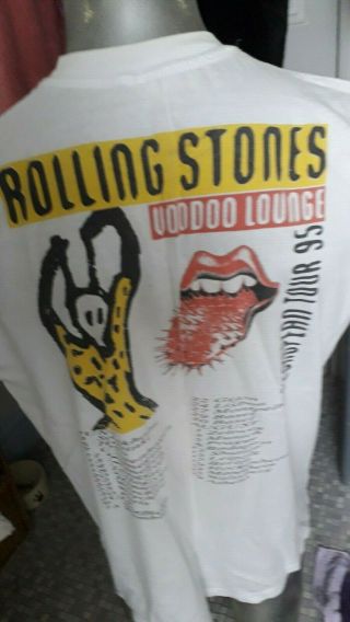 ROLLING STONES - Voodoo lounge T.  shirt 1995 tour rare rock White XL 3
