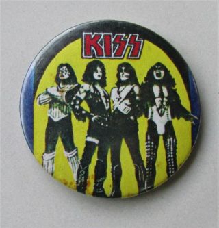 Kiss Large Vintage Metal Pin Badge From The 1970 