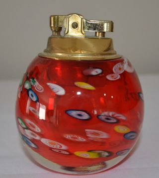 Vintage Murano Millefiori Mid Century Art Glass Table Lighter