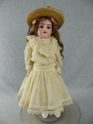 18 " Antique Bisque Shoulder Head & Kid Leather Dep German Kestner Doll Tlc