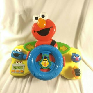 Sesame Street Giggle N Go Driver Elmo Steering Wheel Toy Talking Mattel 2006