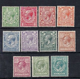 George V 1924 Block Cypher Short Set To 10d Mounted