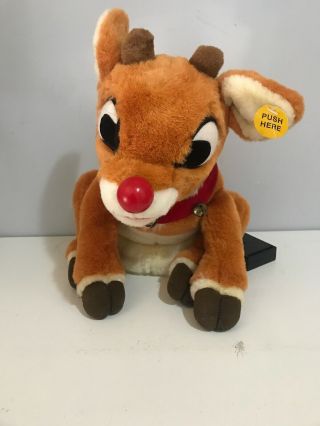 Gemmy 1998 Animated Singing Rudolph The Red Nosed Reindeer 12 " Plush Stuffed Toy
