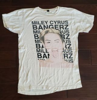 Miley Cyrus 2014 Bangerz Concert Music Fan Band Tour Tee T Shirt L