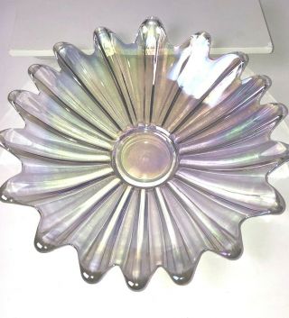 Vintage Federal Glass Celestial Iridescent 11 " Round Bowl