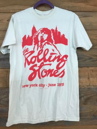 The Rolling Stones T - Shirt York City June 1975 Nyc Skyline Men 