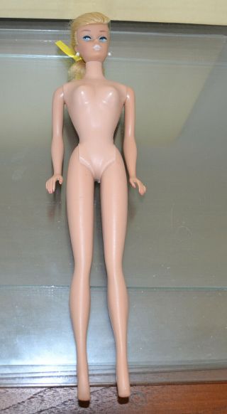 1960 ' s Vintage Barbie SWIRL BLONDE PONYTAIL DOLL with white lips - NO GREEN 2