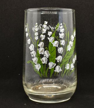 Vintage Brockway Flower Of The Month Glass May Lily Of The Valley