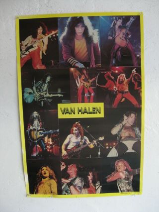 Vtg 1980 Van Halen David Lee Roth Heavy Metal Rock Band Concert Poster Huge