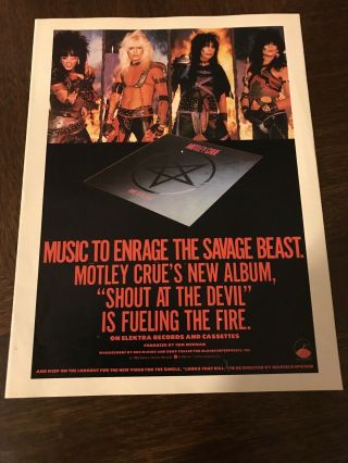 Motley Crue Shout At The Devil Promo Advert Mini Poster 8x11