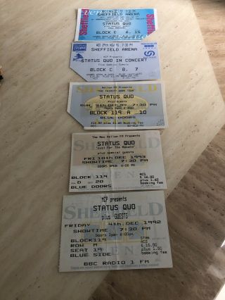 Status Quo Concert Tickets 1992 ‘93 ‘94 ‘95 & ‘97