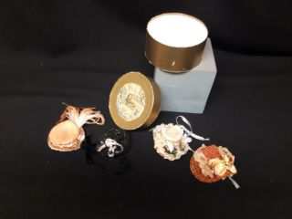Four Small Hats And Bonnets For Antique French Fashion Dolls