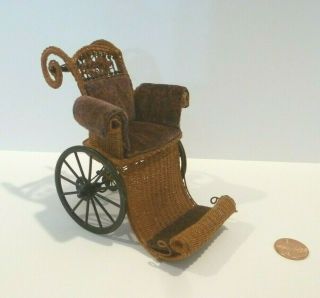 Miniature Wicker Wheelchair Fabulous Piece Hand Crafted Artisan Chair