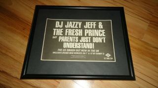 Dj Jazzy Jeff & The Fresh Prince - Framed Press Release Promo Advert