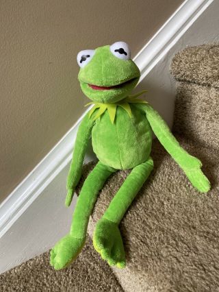 Disney Muppets 16 " Ty Beanie 2013 Kermit The Frog Plush Stuffed Toy Euc