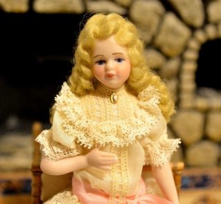 Miniature Porcelain Doll Girl Dollhouse 1:12 Bisque
