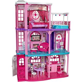 Mattel Barbie 3 Story Dream House With Elevator,  Furniture