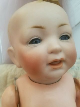 Antique German Bisque 12 " Baby Doll Kestner Jdk Open Closed Mouth Solid Dome 10
