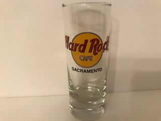 Hard Rock Cafe 4” Cordial Shot Glass Sacramento Ca Black Letter Hrc