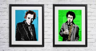 Sid Vicious,  Johnny Rotten,  Sex Pistols Punk,  A2 (594 X 420mm) Popart Poster.