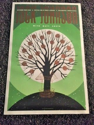 Jack Johnson With Matt Costa 16x25 Concert Poster (9/10/05) Todd Slater Rare Oop