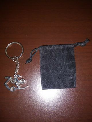 Led Zeppelin Jimmy Page Zoso Chrome Keychain With Velvet Pouch