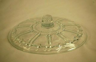 Old Vintage Clear Glass Round Candy Dish Lid Dotted Ribbed Panel Unknown Maker