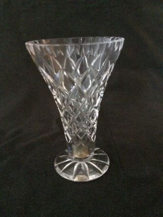 Diamond Cut Edinburgh (?) Crystal Vase 100mm Tall X 65mm Diameter