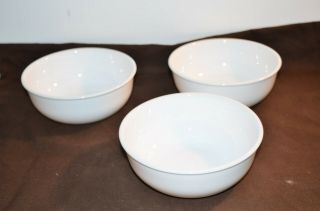 Set Of 3 Corelle Bowls Winter White Soup Cereal Chili Bowls Deeper Ones