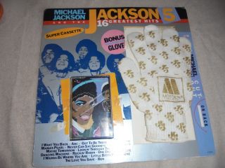 Vtg Michael Jackson Greatest Hits Cassette Glove Cut Out Motown 1984 Cardboard
