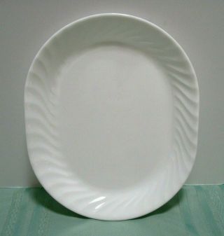 Corelle Enhancements White Swirl Serving Platter 12 1/4 "