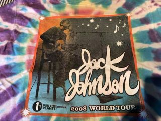 Jack Johnson Tye Dye 2008 Tour Tee Shirt Xl By Vans