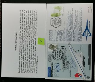 2000 Concorde Flight Cover From London To York Signed By Captain Tim Orcha