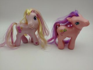 G3 My Little Pony Lolligiggle And Skywishes Mlp 2002 Brushable Hair.