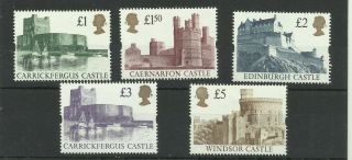 1992/5 Set Of 4 High Value Castles,  Sg 1611/1613a,  Unmounted.