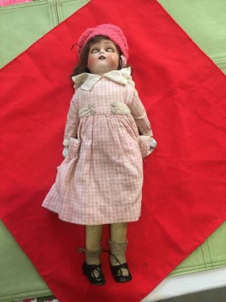 Antique Nippon Re Bisque Baby Doll 14” Cloths Shoes Estate